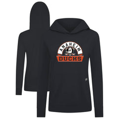 Anaheim Ducks Levelwear Women's Relay Banner Arch Pullover Hoodie - Black | US 203145223