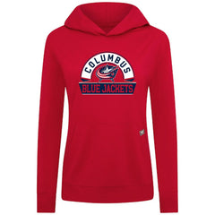 Columbus Blue Jackets Levelwear Women's Relay Banner Arch Pullover Hoodie - Red | US 203145232