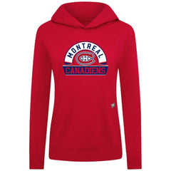 Montreal Canadiens Levelwear Women's Relay Banner Arch Pullover Hoodie - Red | US 203145253