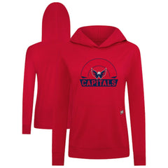 Washington Capitals Levelwear Women's Relay Banner Arch Pullover Hoodie - Red | US 203145257