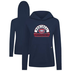 Montreal Canadiens Levelwear Women's Relay Banner Arch Pullover Hoodie - Navy | US 203145264