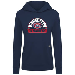 Montreal Canadiens Levelwear Women's Relay Banner Arch Pullover Hoodie - Navy | US 203145264