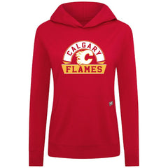 Calgary Flames Levelwear Women's Relay Banner Arch Pullover Hoodie - Red | US 203145269