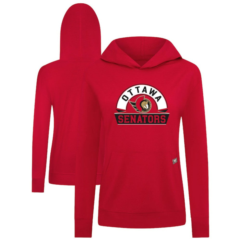 Ottawa Senators Levelwear Women's Relay Banner Arch Pullover Hoodie - Red | US 203145270
