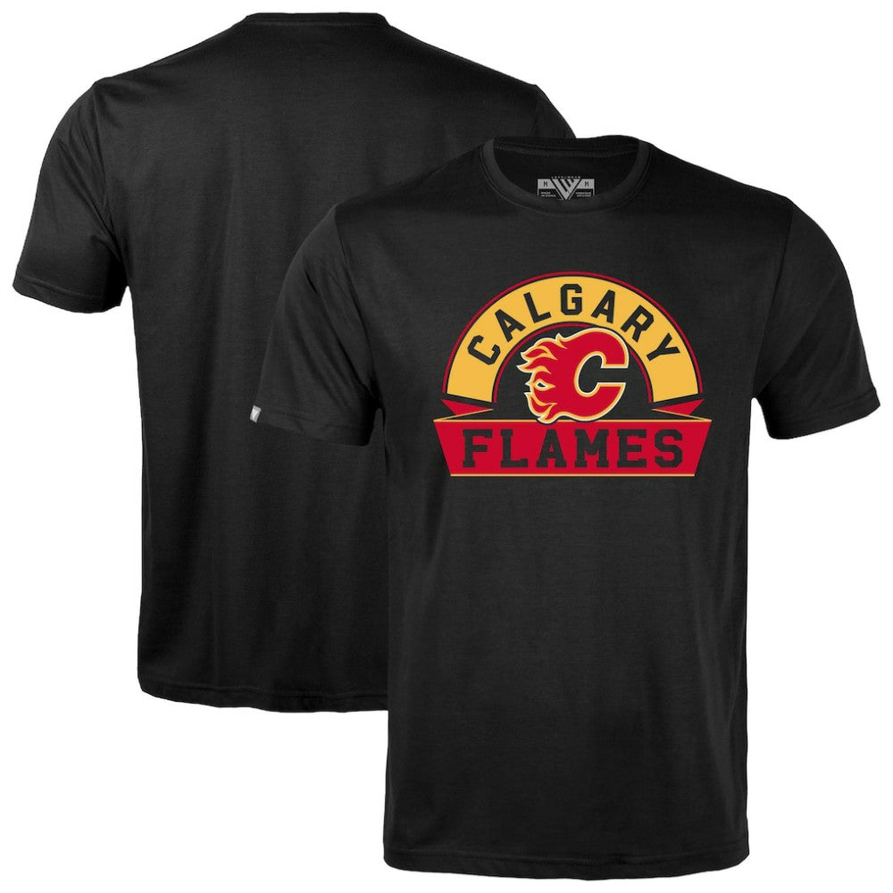 Calgary Flames Levelwear Richmond Banner Arch T-Shirt - Black | US 203145318