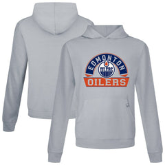 Edmonton Oilers Levelwear Relay Banner Arch Pullover Hoodie - Gray | US 203145428
