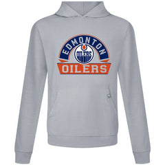 Edmonton Oilers Levelwear Relay Banner Arch Pullover Hoodie - Gray | US 203145428