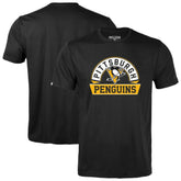 Pittsburgh Penguins Levelwear Youth Little Richmond Banner Arch T-Shirt - Black | US 203145591