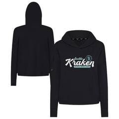 Seattle Kraken Levelwear Women's Sweet Monument Tri-Blend Cropped Pullover Hoodie - Black | US 203145660