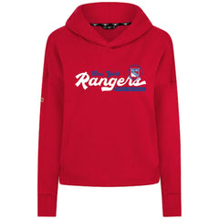 New York Rangers Levelwear Women's Sweet Monument Tri-Blend Cropped Pullover Hoodie - Red | US 203145661