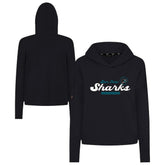 San Jose Sharks Levelwear Women's Sweet Monument Tri-Blend Cropped Pullover Hoodie - Black | US 203145665