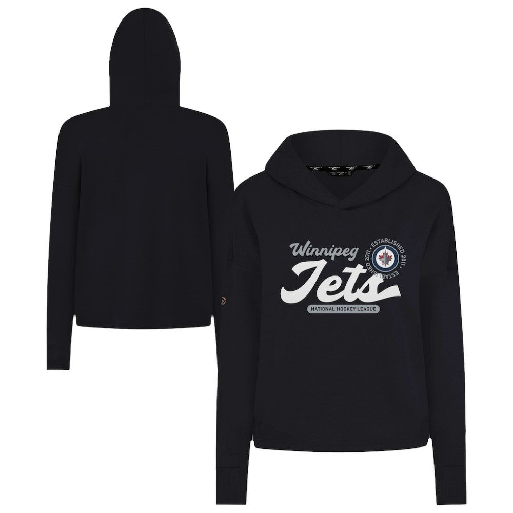 Winnipeg Jets Levelwear Women's Sweet Monument Tri-Blend Cropped Pullover Hoodie - Black | US 203145666