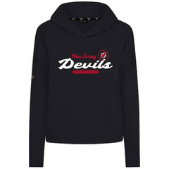 New Jersey Devils Levelwear Women's Sweet Monument Tri-Blend Cropped Pullover Hoodie - Black | US 203145669