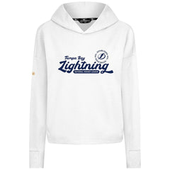 Tampa Bay Lightning Levelwear Women's Sweet Monument Tri-Blend Cropped Pullover Hoodie - White | US 203145670
