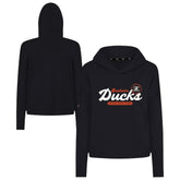 Anaheim Ducks Levelwear Women's Sweet Monument Tri-Blend Cropped Pullover Hoodie - Black | US 203145675