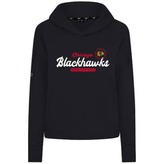 Chicago Blackhawks Levelwear Women's Sweet Monument Tri-Blend Cropped Pullover Hoodie - Black | US 203145682