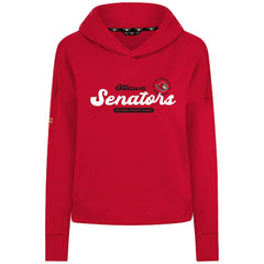 Ottawa Senators Levelwear Women's Sweet Monument Tri-Blend Cropped Pullover Hoodie - Red | US 203145691