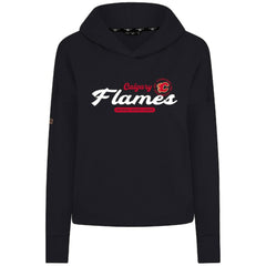 Calgary Flames Levelwear Women's Sweet Monument Tri-Blend Cropped Pullover Hoodie - Black | US 203145693