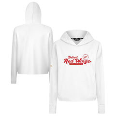 Detroit Red Wings Levelwear Women's Sweet Monument Tri-Blend Cropped Pullover Hoodie - White | US 203145694
