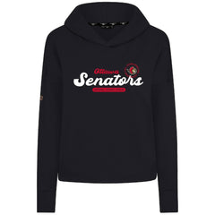 Ottawa Senators Levelwear Women's Sweet Monument Tri-Blend Cropped Pullover Hoodie - Black | US 203145695