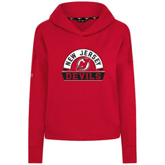 New Jersey Devils Levelwear Women's Sweet Banner Arch Tri-Blend Cropped Pullover Hoodie - Red | US 203145697