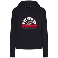 Carolina Hurricanes Levelwear Women's Sweet Banner Arch Tri-Blend Cropped Pullover Hoodie - Black | US 203145704