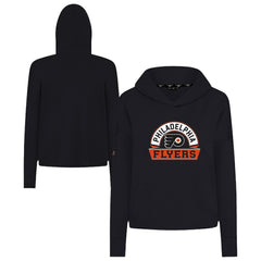 Philadelphia Flyers Levelwear Women's Sweet Banner Arch Tri-Blend Cropped Pullover Hoodie - Black | US 203145708