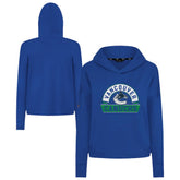 Vancouver Canucks Levelwear Women's Sweet Banner Arch Tri-Blend Cropped Pullover Hoodie - Royal | US 203145710