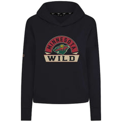 Minnesota Wild Levelwear Women's Sweet Banner Arch Tri-Blend Cropped Pullover Hoodie - Black | US 203145719