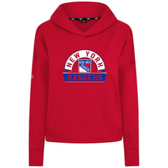 New York Rangers Levelwear Women's Sweet Banner Arch Tri-Blend Cropped Pullover Hoodie - Red | US 203145722