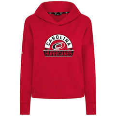 Carolina Hurricanes Levelwear Women's Sweet Banner Arch Tri-Blend Cropped Pullover Hoodie - Red | US 203145723