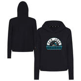 San Jose Sharks Levelwear Women's Sweet Banner Arch Tri-Blend Cropped Pullover Hoodie - Black | US 203145729