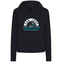 San Jose Sharks Levelwear Women's Sweet Banner Arch Tri-Blend Cropped Pullover Hoodie - Black | US 203145729