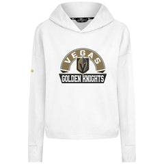 Vegas Golden Knights Levelwear Women's Sweet Banner Arch Tri-Blend Cropped Pullover Hoodie - White | US 203145730