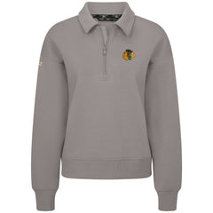 Chicago Blackhawks Levelwear Women's Canmore Quarter-Zip Pullover - Gray | US 203145747