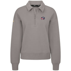 Columbus Blue Jackets Levelwear Women's Canmore Quarter-Zip Pullover - Gray | US 203145749
