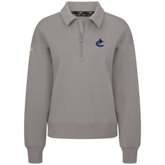 Vancouver Canucks Levelwear Women's Canmore Quarter-Zip Pullover - Gray | US 203145779