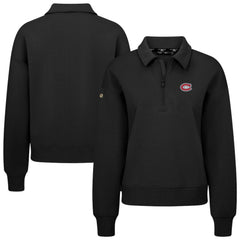 Montreal Canadiens Levelwear Women's Canmore Quarter-Zip Pullover - Black | US 203145780