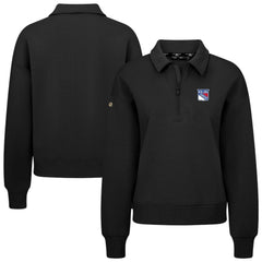 New York Rangers Levelwear Women's Canmore Quarter-Zip Pullover - Black | US 203145784