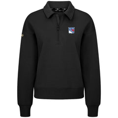 New York Rangers Levelwear Women's Canmore Quarter-Zip Pullover - Black | US 203145784