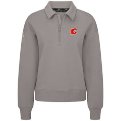Calgary Flames Levelwear Women's Canmore Quarter-Zip Pullover - Gray | US 203145787
