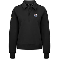 Edmonton Oilers Levelwear Women's Canmore Quarter-Zip Pullover - Black | US 203145790