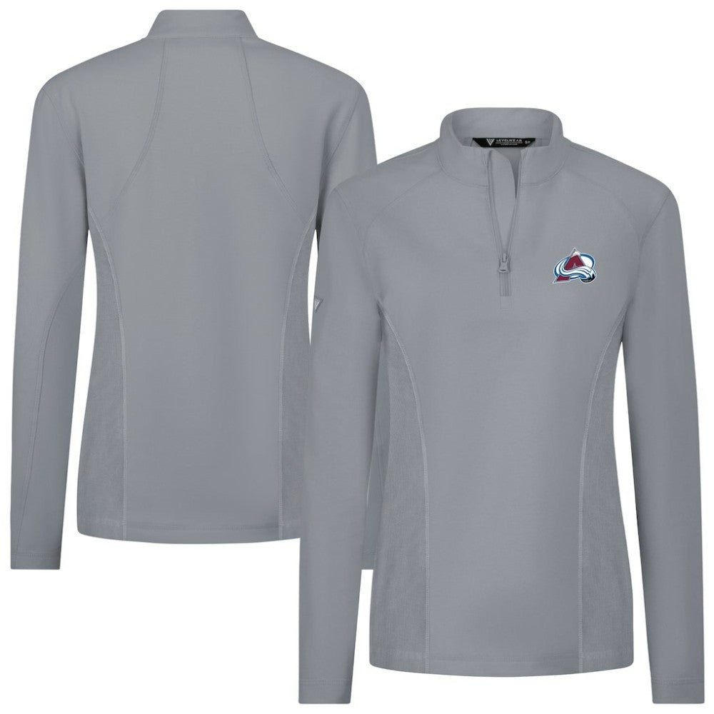 Colorado Avalanche Levelwear Women's Upright Quarter-Zip Pullover - Gray | US 203145881
