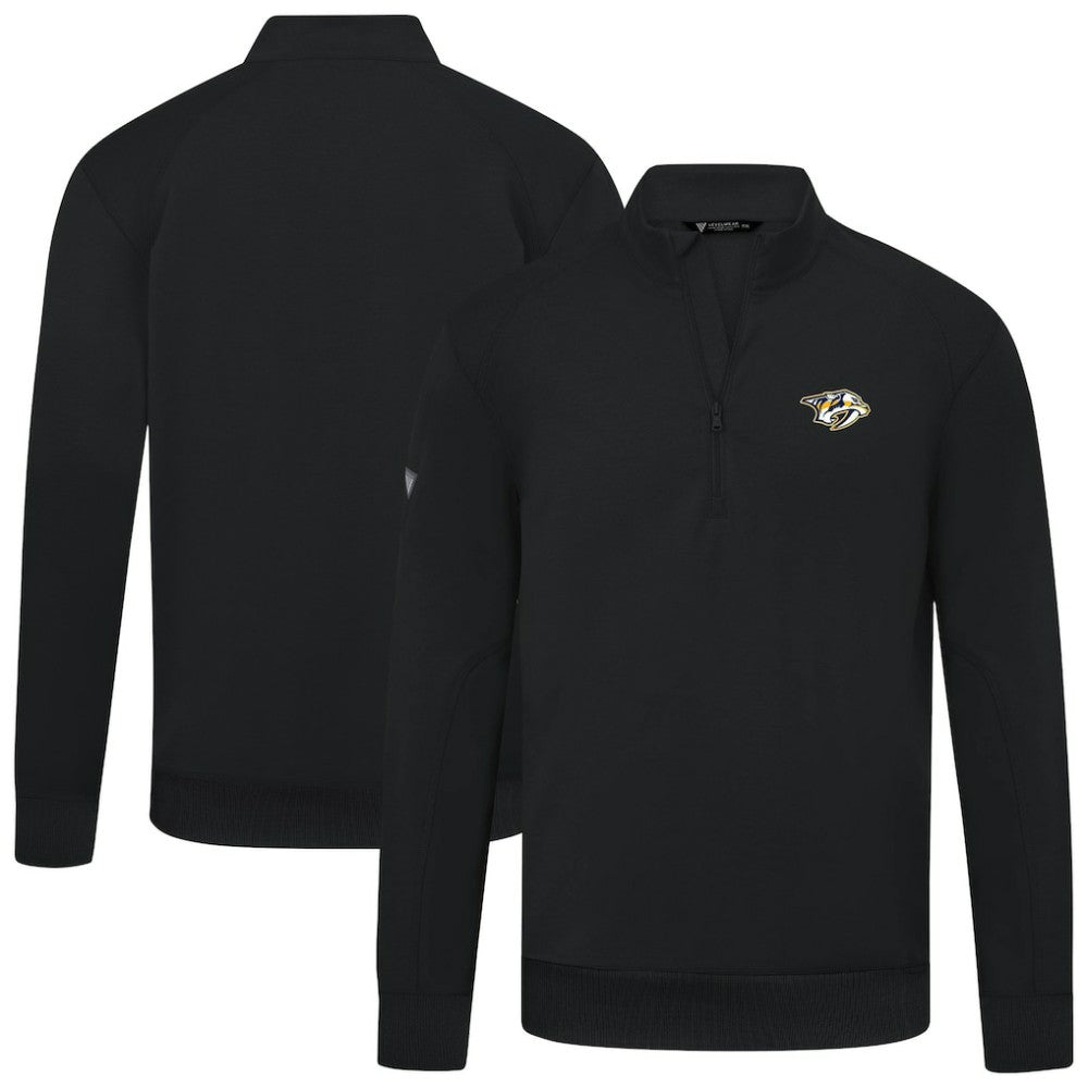 Nashville Predators Levelwear Upright Tri-Blend Quarter-Zip Pullover - Black | US 203145950