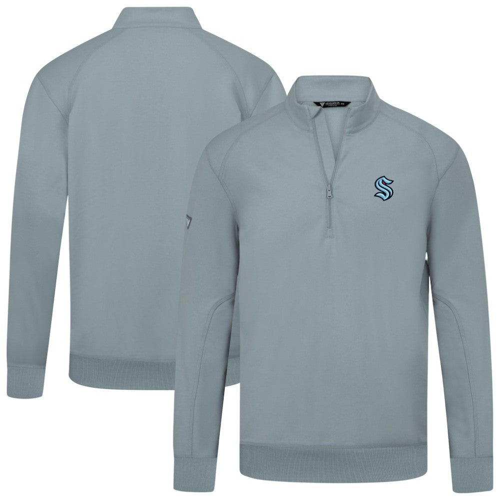 Seattle Kraken Levelwear Upright Tri-Blend Quarter-Zip Pullover - Gray | US 203145952