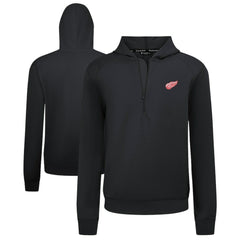 Detroit Red Wings Levelwear Technic Quarter-Zip Pullover Hoodie - Black | US 203146031