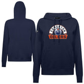 Edmonton Oilers Levelwear Women's Adorn Banner Arch Pullover Hoodie - Navy | US 203146200