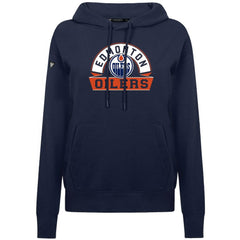 Edmonton Oilers Levelwear Women's Adorn Banner Arch Pullover Hoodie - Navy | US 203146200