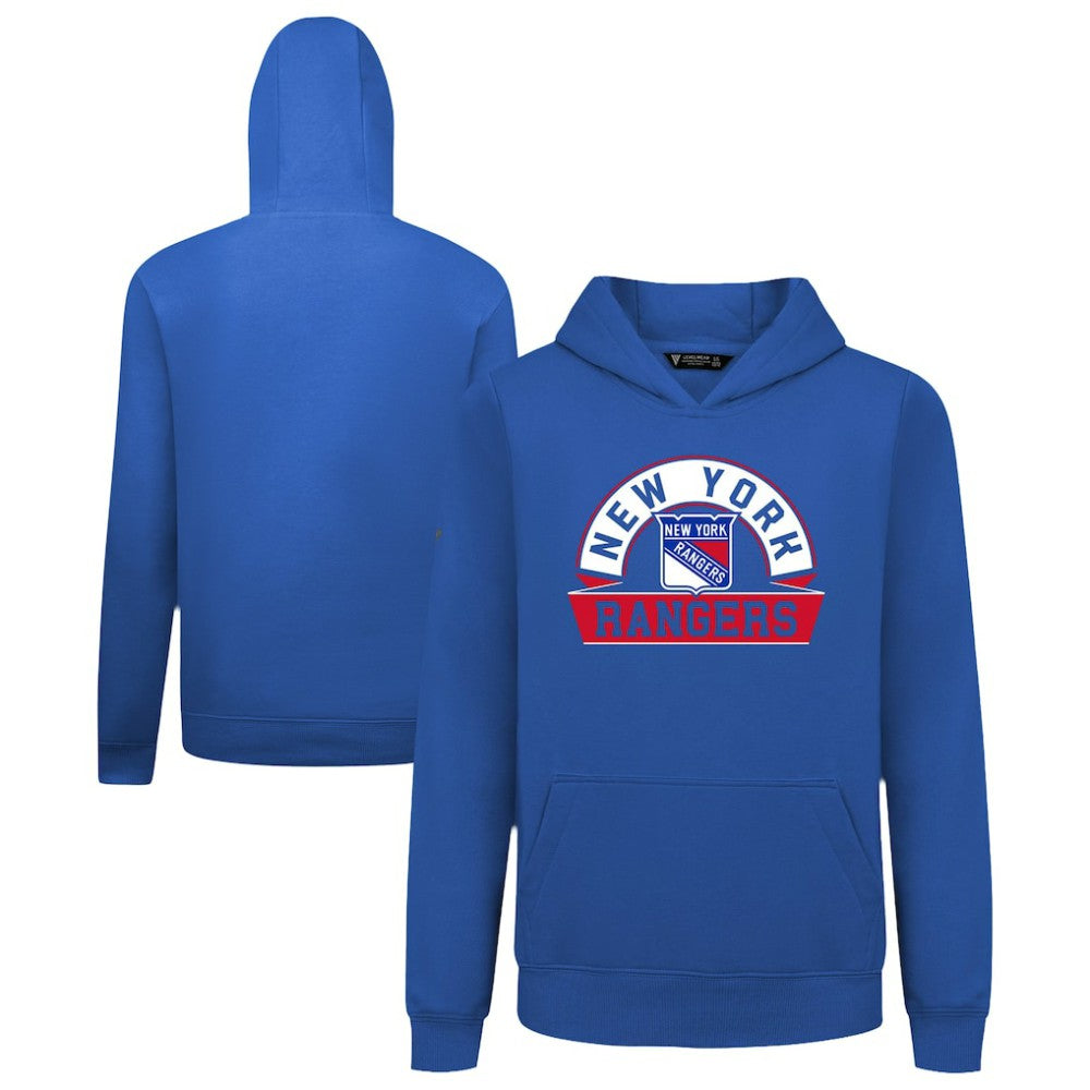 New York Rangers Levelwear Youth Podium Banner Arch Pullover Hoodie - Royal | US 203146476