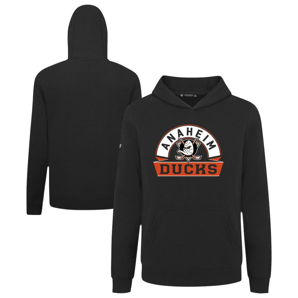 Anaheim Ducks Levelwear Youth Podium Banner Arch Pullover Hoodie - Black | US 203146480